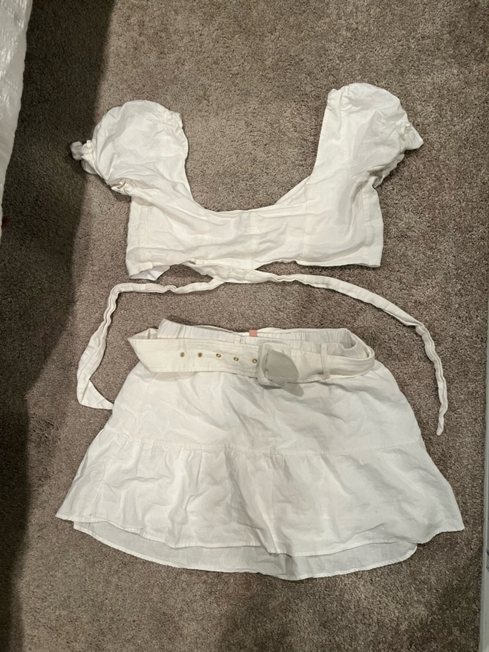 Show Me Your MuMu White Fiona Top & Tie Skirt